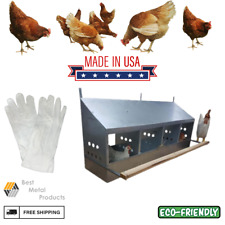 4 Hole Heavy Duty 23ga Galvanized Chicken Nesting Laying Roost Box 0300109 picture