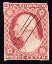 #11A - 3 Cent 1851-7, 84L2L, Watt-plated, 1854 Dull Red, 3 line ms. ccl, 3 mrgn picture