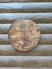 Antique Primitive Wooden 21 inch Banded Lid for Dry Goods Barrel picture