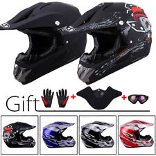 DOT Adult Motocross ATV Dirt Bike MX Off-Road Helmet + Goggles + Gloves S/M/L/XL picture