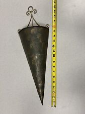 Vintage Metal Floral Hanging Cone Wall Decor picture