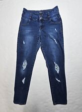 Rue 21 High Rise Ankle Distressed Denim Jeggings Juniors Size 12 picture