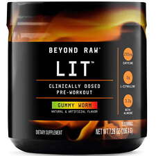 Beyond Raw® LIT™ Pre-Workout Powder, Gummy Worm, 250mg Caffeine, 7.44 oz picture