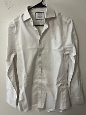 Charles Tyrwhitt Shirt Mens Extra Slim Fit White Solid Size 14.5/33 picture