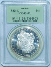 1880 S PCGS MS64DMPL Deep Mirror Prooflike Morgan Silver Dollar OGH picture