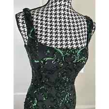 NWT Windsor Women's Size XS Black Hunter Green Sequin Maxi Evening Dress $109 picture