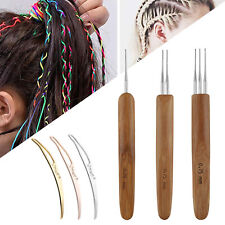 6PCS DIY Crochet Needle Hook Bamboo Handle Dread Knit Hair Making Braiding Tool picture