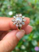 Georgian Antique 0.50 Ctw round shape Rose Cut Diamond 925 Sterling Silver Ring picture