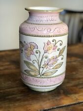 Vintage Italian Pottery Bitossi Flower Floral Vase Cream & Pink picture