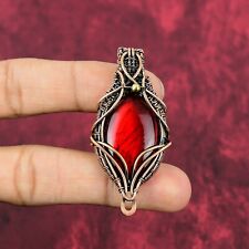 Red Fire Labradorite Pendant Copper Wire Wrapped Pendant Dainty Gemstone Jewelry picture