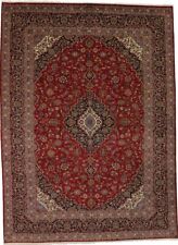 Vintage Traditional Signed 10X13 Floral Handmade Wool Oriental Area Rug Carpet picture