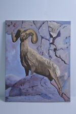 Original Oil Painting Bighorn Sheep Rocky Mountains Desert Animal Canvas Art picture