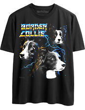 Epic Border Collie Retro 80s Glam Heavy Metal Tshirt for Men & Women Dog Owner picture