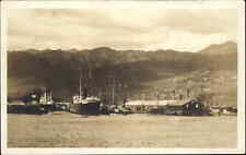 Oahu Hawaii HI Dock Scene Ship c1920s-30s Real Photo Postcard picture
