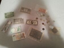 large antique and modern assorted foreign currency lot PLUS 1950c 10 Dollar note picture