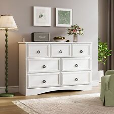 7 Drawers Dresser Double Wood Storage Dressers Chests of Drawers for Bedroom picture
