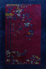 Vegetable Dye Purple Art Deco Chinese Area Rug 5x8 Wool Hand-knotted Carpet picture
