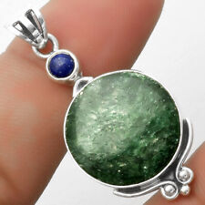 Natural Green Aventurine & Lapis 925 Sterling Silver Pendant Jewelry P-1045 picture