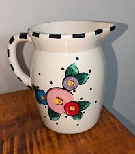 Vintage Mary Engelbreit Flowers & Polka Dots Pitcher picture
