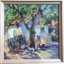 Oil painting In the village framed original painting art collectibles home decor picture