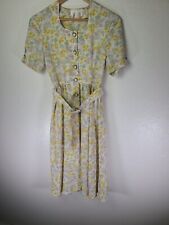 Vintage 50s 60s Floral Sun Dress Midcentury Güerlain W Belt Size Small picture
