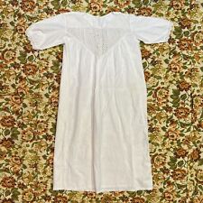 As-Is Vintage 20s 30s Nightgown Dress | White Cotton Maxi Crochet Yoke picture