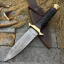 SHARDBLADE CUSTOM HAND FORGE Damascus Steel Hunting Dagger Bowie Knife W/Sheath picture