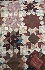 Quilt Top Antique American Victorian Patchwork Crib Quilt 19th C as is picture