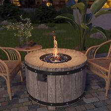 Outdoor Propane Fire Pit Table 50,000 BTU Round Fire Table w/ Cover & Rain Cover picture