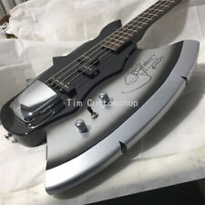 4 String Electric Bass Guitar Gene Simmons Axe Bass Black&Silver Solid Body picture