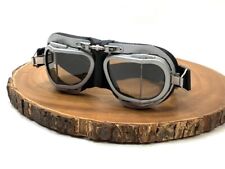 Halcyon RAF Type MKVIII BS 4110 Leather Motorcycle Goggles Biker Flying WW2 UK picture