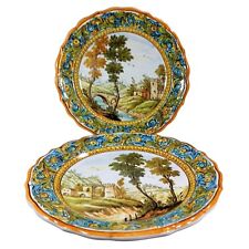 Coordinating Different Cottura Deruta Italian Countryside Faience Pottery Plates picture