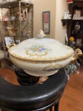 Charon NORITAKE CHINA  VEGETABLE BOWL / CASSEROLE Dble Handle Lid 2 pc Vntg picture