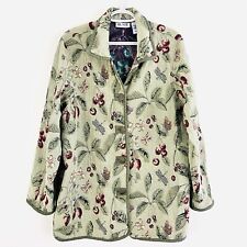 Gorgeous Vintage Blair Green Floral & Dragonfly Tapestry Jacket ~ Size XL ~ Boho picture