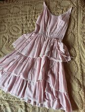 Vintage 1950s 60s Gingham Tiered Ruffle Sundress  picture