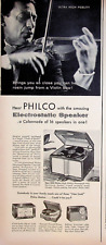 1954 Philco Electrostatic Phonograph Speaker High Fidelity Violin 1950s Print Ad picture