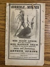 Original 1853 pamphlet The Horrible Murders Of Mrs Lynch And Mrs Shaw Mcdade picture