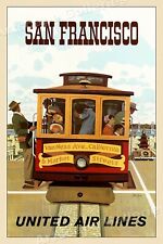 1962 San Francisco Cable Car Vintage Style Travel Poster - 16x24 picture