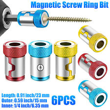 6PCS 1/4 inch Screwdriver Bits Batch Head Holder Magnetic Ring Screwlock Sleeve picture