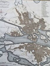 Stockholm Sweden Carlsberg Palace 1790 Neele detailed engraved city plan picture
