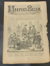 1870 JUNE 4 HARPER'S BAZAR MAGAZINE Fashion History DRESS PATTERN INCLUDED picture