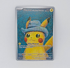 Pikachu Van Gogh Pika Portrait Gray Felt Hat Custom Art Paper Card picture