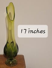 MCM Viking Swung Vase Green Glass Vintage Beautiful -17