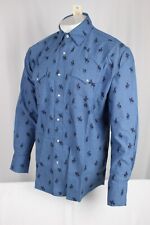 Roper Men's Western Snap Button Shirt Cowboy Logo Blue 301225794 picture