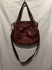 Fossil Long Live Vintage 1954 Crossbody Hobo Bag Brown Leather Womens Studded picture