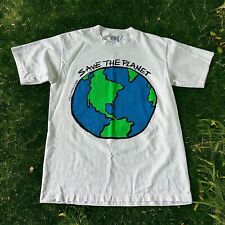 Vintage 1988 Gravity Graphics Save The Planet Earth Globe Art Tee Shirt Sz L VTG picture