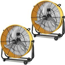 Simple Deluxe 24 Inch Heavy Duty Metal Industrial Drum Fan Air Circulation 2PACK picture