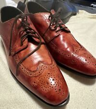Vintage Men's Ox Blood Wing Tip Oxfords Clean Leather Size 8 Savile Row Co picture