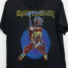 Funny 1986 Iron Maiden Somewhere On Tour Rare Vintage Style T-Shirt, Black picture