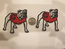 (2)UGA University of Georgia Bulldogs Embroidered Iron On Patches 2.75X3